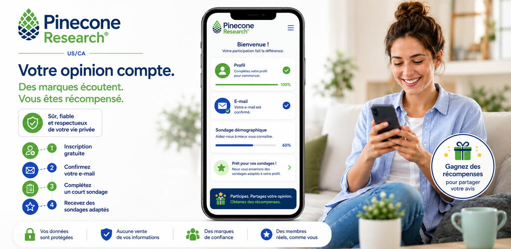 Pinecone – Sign up and take a survey