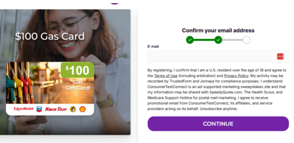 $$$$ConsumerTestConnect - Gas GiftCard