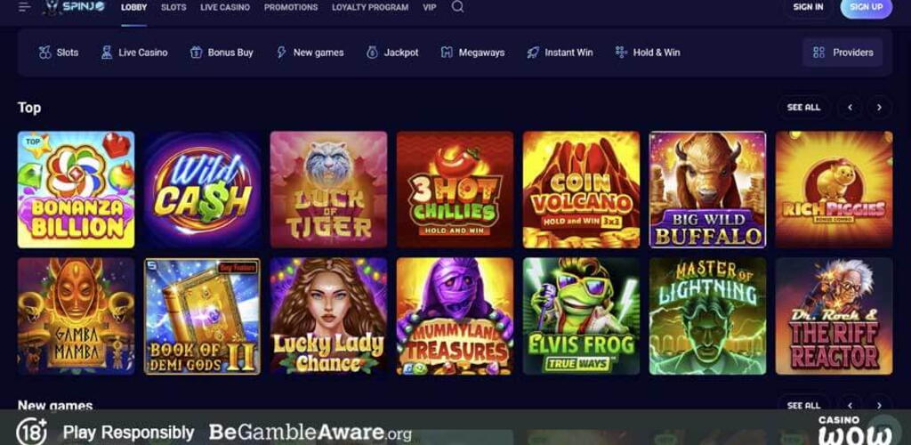 Spinjo - Deposit 21€ & Wager 21€