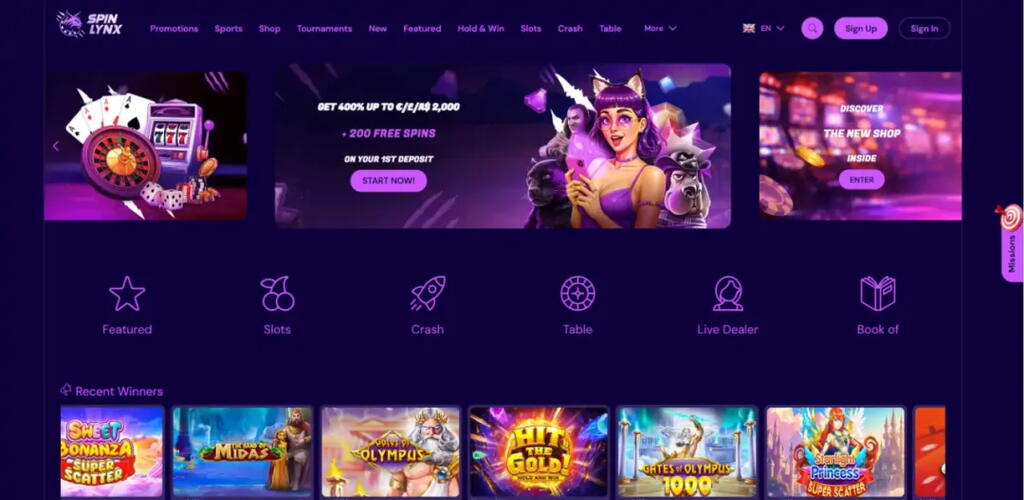 Spin Lynx - €30 Deposit + Wager